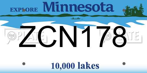 ZCN178 Minnesota License Plate