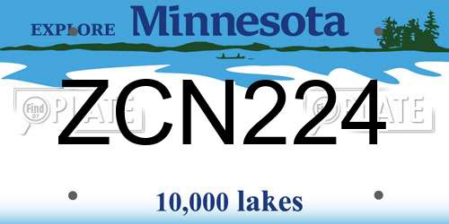 ZCN224 Minnesota License Plate