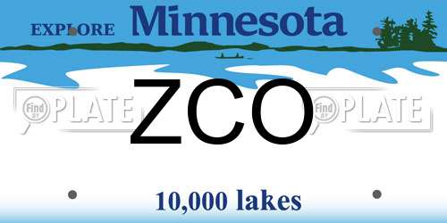 ZCO Minnesota License Plate