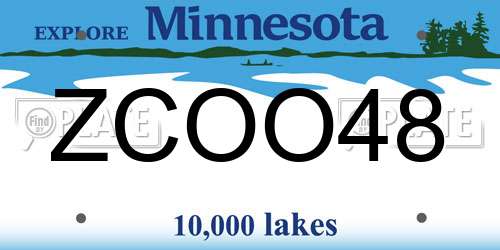 ZCOO48 Minnesota License Plate