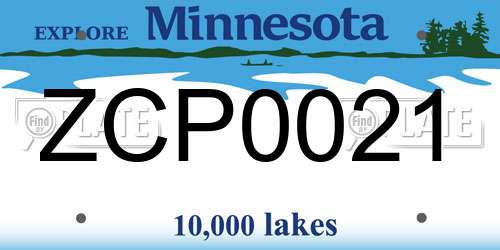 ZCP0021 Minnesota License Plate