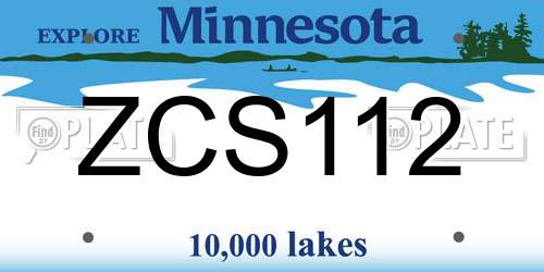 ZCS112 Minnesota License Plate