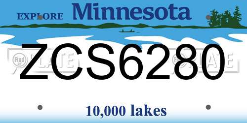 ZCS6280 Minnesota License Plate