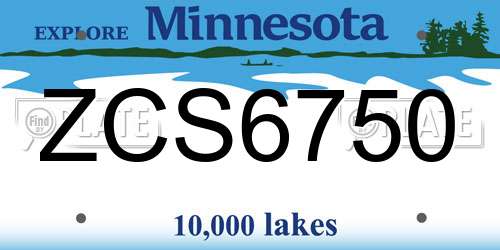 ZCS6750 Minnesota License Plate
