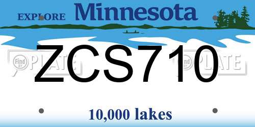 ZCS710 Minnesota License Plate