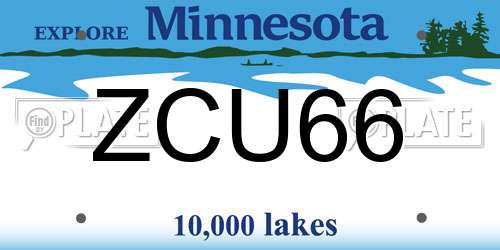 ZCU66 Minnesota License Plate