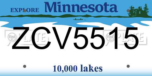 ZCV5515 Minnesota License Plate