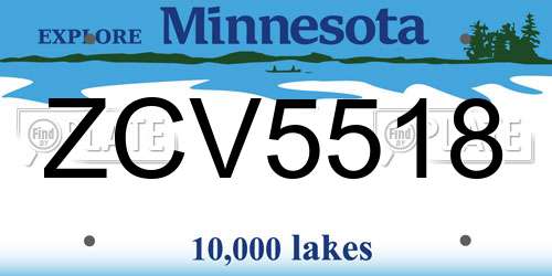 ZCV5518 Minnesota License Plate