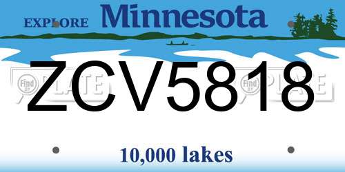 ZCV5818 Minnesota License Plate