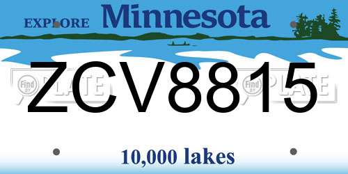 ZCV8815 Minnesota License Plate