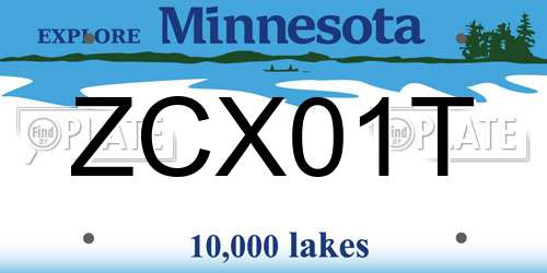 ZCX01T Minnesota License Plate