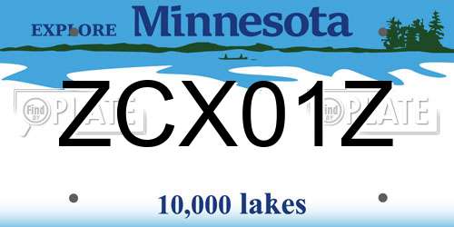ZCX01Z Minnesota License Plate