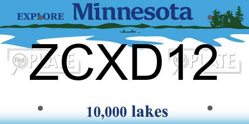 ZCXD12 Minnesota License Plate