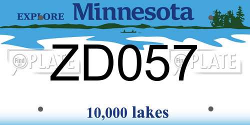ZD057 Minnesota License Plate