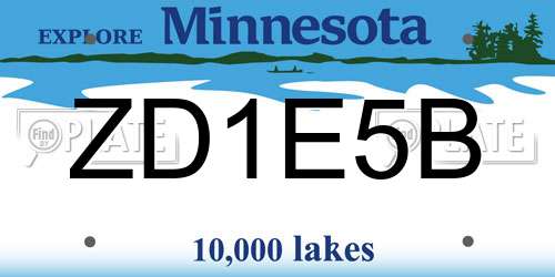 ZD1E5B Minnesota License Plate
