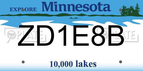 ZD1E8B Minnesota License Plate