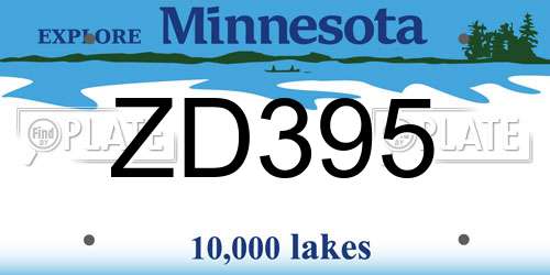 ZD395 Minnesota License Plate