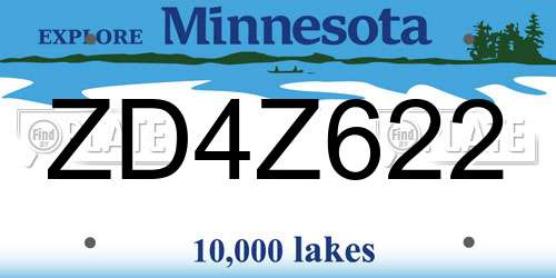 ZD4Z622 Minnesota License Plate