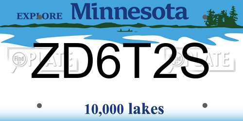ZD6T2S Minnesota License Plate