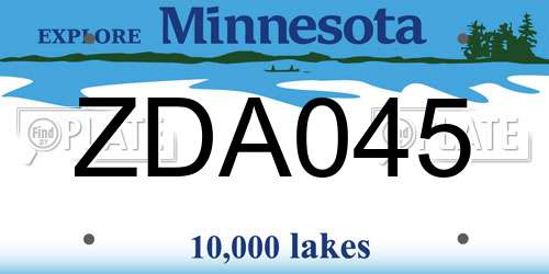 ZDA045 Minnesota License Plate