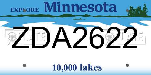 ZDA2622 Minnesota License Plate