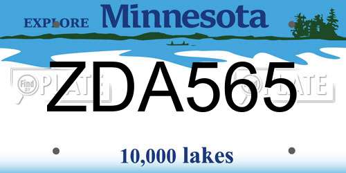 ZDA565 Minnesota License Plate