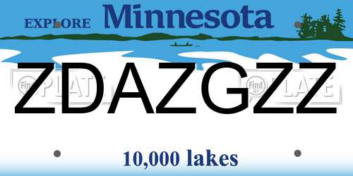 ZDAZGZZ Minnesota License Plate