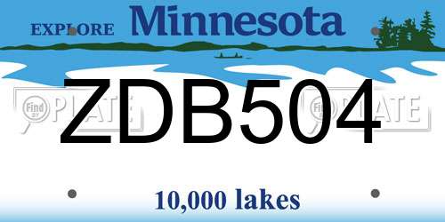 ZDB504 Minnesota License Plate