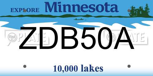 ZDB50A Minnesota License Plate