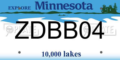 ZDBB04 Minnesota License Plate