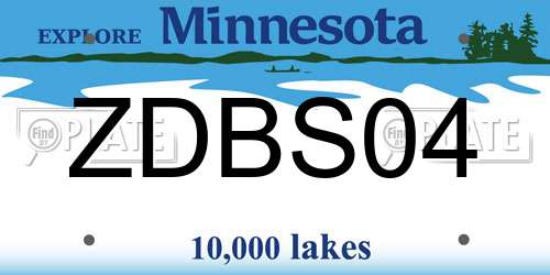 ZDBS04 Minnesota License Plate