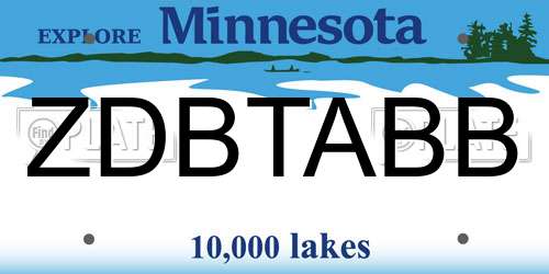ZDBTABB Minnesota License Plate