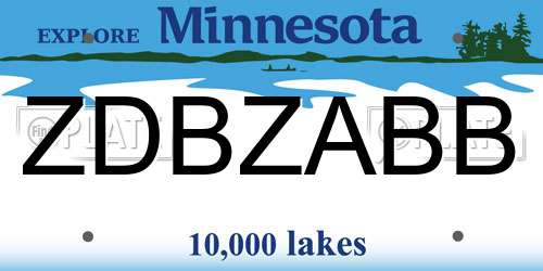 ZDBZABB Minnesota License Plate