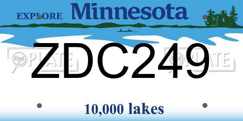 ZDC249 Minnesota License Plate