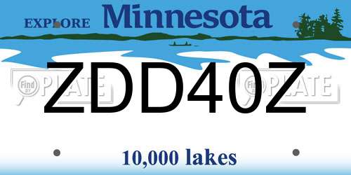 ZDD40Z Minnesota License Plate