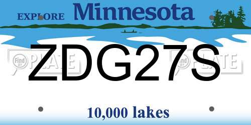ZDG27S Minnesota License Plate