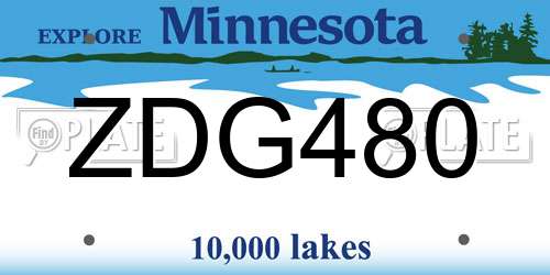 ZDG480 Minnesota License Plate