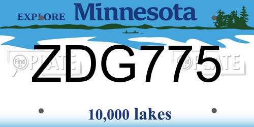 ZDG775 Minnesota License Plate