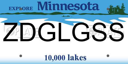 ZDGLGSS Minnesota License Plate