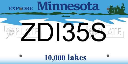 ZDI35S Minnesota License Plate