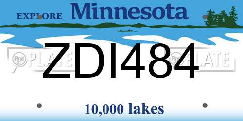 ZDI484 Minnesota License Plate