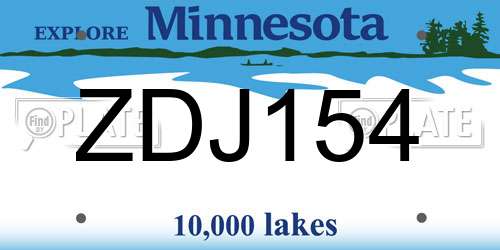ZDJ154 Minnesota License Plate