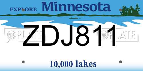 ZDJ811 Minnesota License Plate