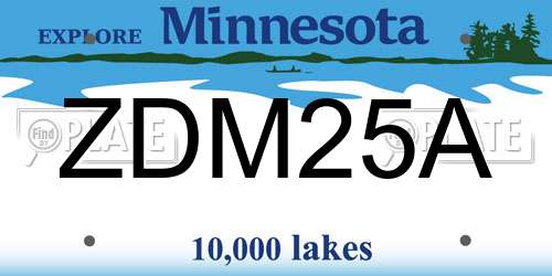 ZDM25A Minnesota License Plate