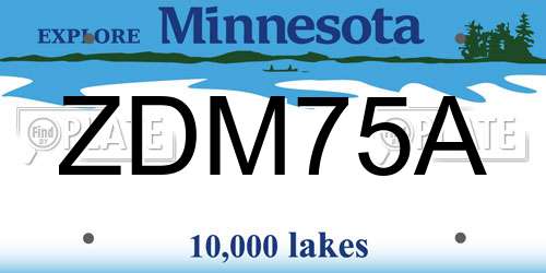 ZDM75A Minnesota License Plate