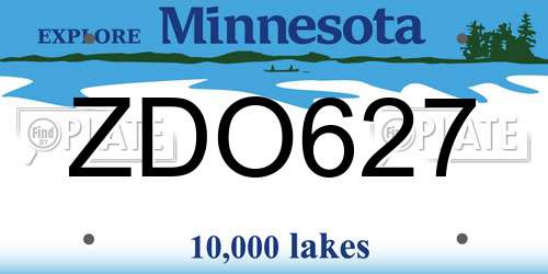 ZDO627 Minnesota License Plate