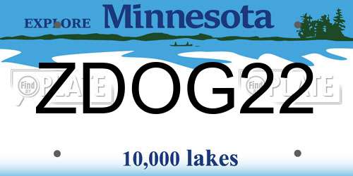 ZDOG22 Minnesota License Plate