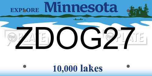 ZDOG27 Minnesota License Plate