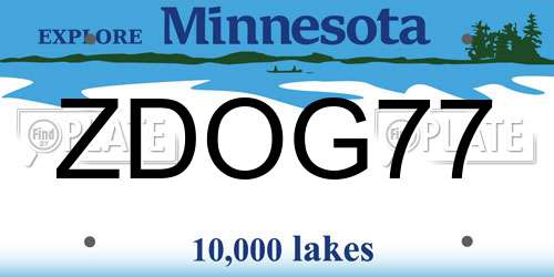 ZDOG77 Minnesota License Plate