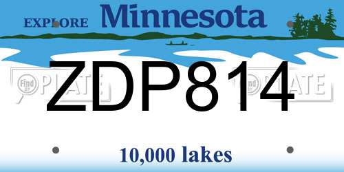 ZDP814 Minnesota License Plate